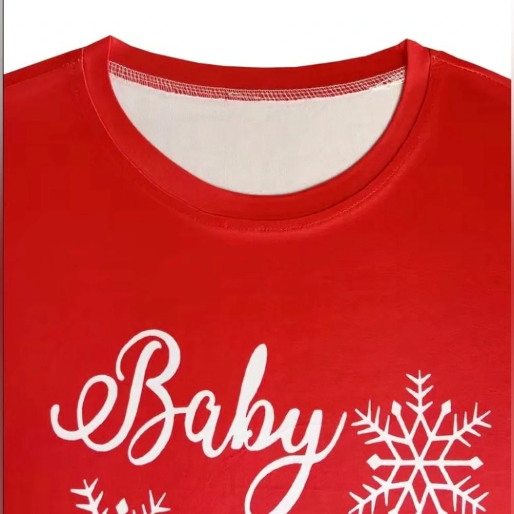Woman’s Christmas “Baby it’s Cold Outside” striped sleeves Top. Size: Various - Picture 5 of 7